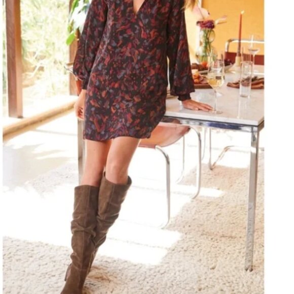 Vince Camuto Alimber Scrunch Knee Boot Sable Suede Western Boots Size 6 - Picture 2 of 8